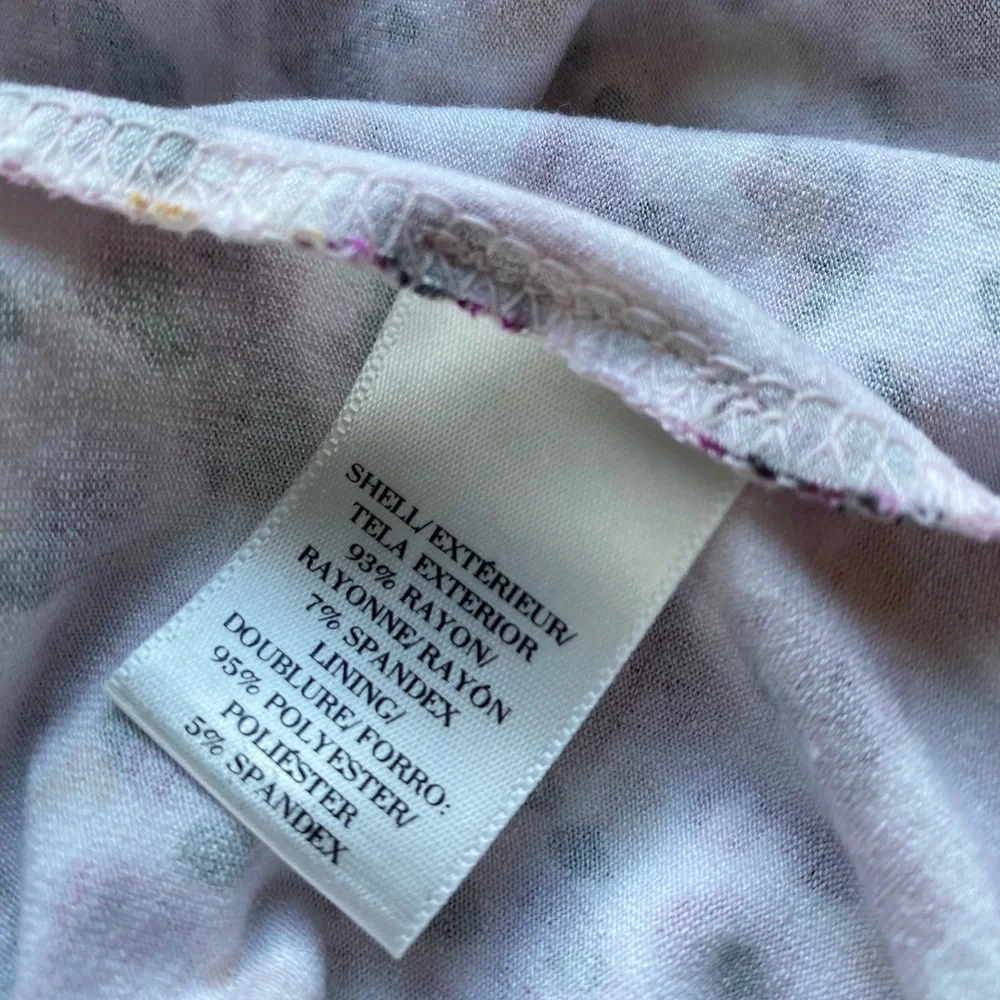 Ann Taylor Floral Ruched Dress SP Pink - Picture 10 of 11